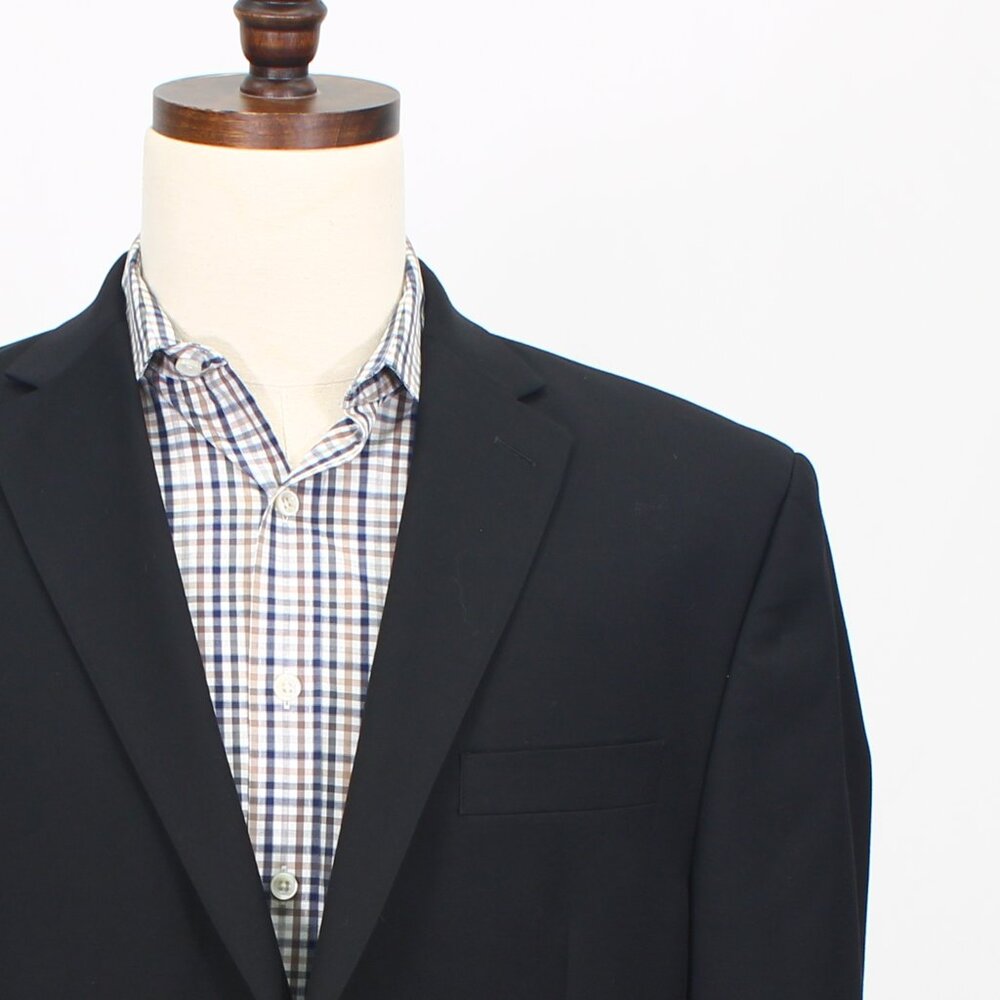 Ralph Lauren 42L Black Blazer Sport Coat Jacket 2-Button Solid Y318 - Picture 5 of 11